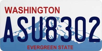WA license plate ASU8302
