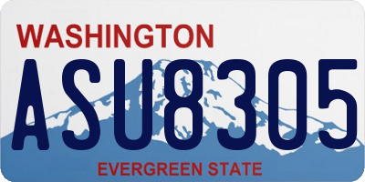 WA license plate ASU8305