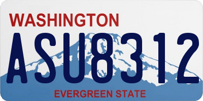 WA license plate ASU8312