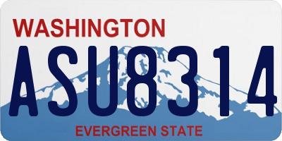 WA license plate ASU8314