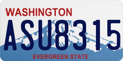 WA license plate ASU8315