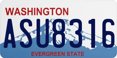 WA license plate ASU8316