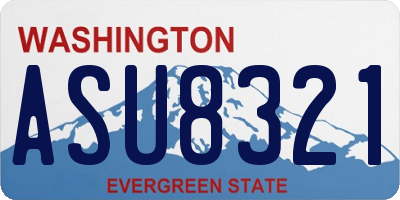 WA license plate ASU8321