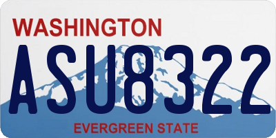 WA license plate ASU8322