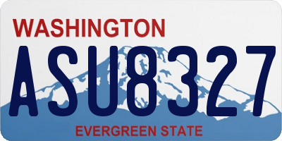 WA license plate ASU8327