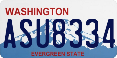 WA license plate ASU8334