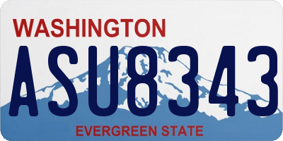 WA license plate ASU8343