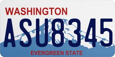 WA license plate ASU8345