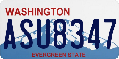 WA license plate ASU8347