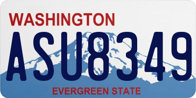 WA license plate ASU8349