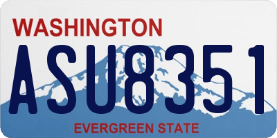WA license plate ASU8351