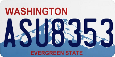 WA license plate ASU8353
