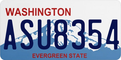 WA license plate ASU8354