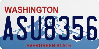 WA license plate ASU8356