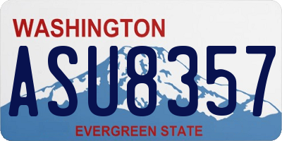 WA license plate ASU8357