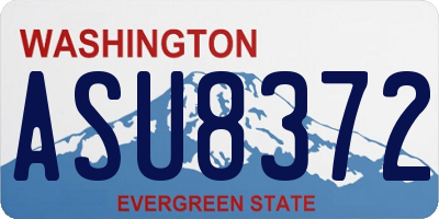 WA license plate ASU8372