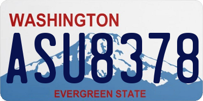 WA license plate ASU8378