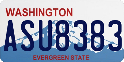 WA license plate ASU8383