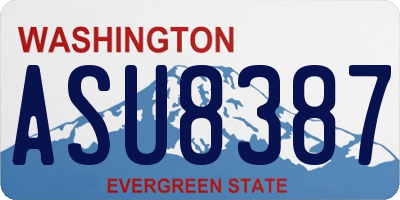 WA license plate ASU8387