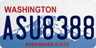 WA license plate ASU8388