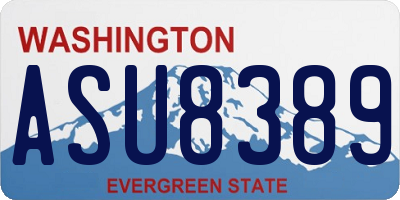 WA license plate ASU8389