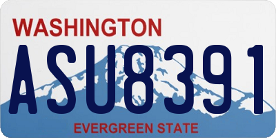 WA license plate ASU8391