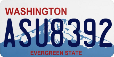 WA license plate ASU8392