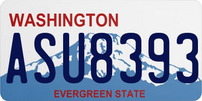 WA license plate ASU8393