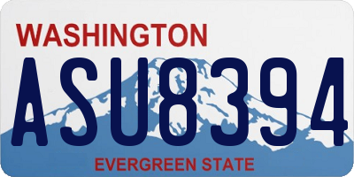 WA license plate ASU8394