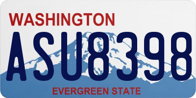 WA license plate ASU8398