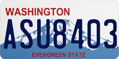 WA license plate ASU8403
