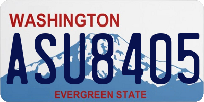 WA license plate ASU8405