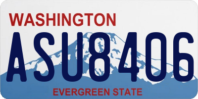 WA license plate ASU8406