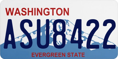 WA license plate ASU8422
