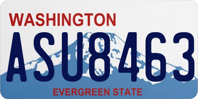 WA license plate ASU8463