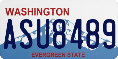 WA license plate ASU8489