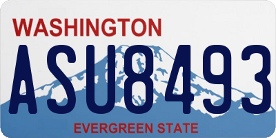 WA license plate ASU8493