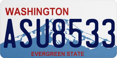WA license plate ASU8533
