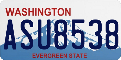 WA license plate ASU8538