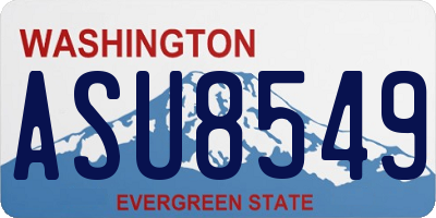 WA license plate ASU8549