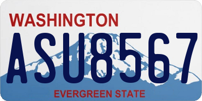 WA license plate ASU8567