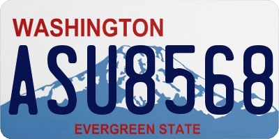 WA license plate ASU8568