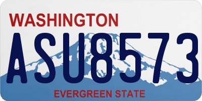 WA license plate ASU8573