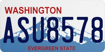 WA license plate ASU8578