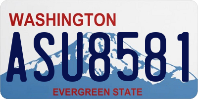 WA license plate ASU8581