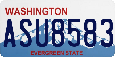 WA license plate ASU8583