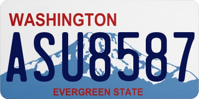 WA license plate ASU8587