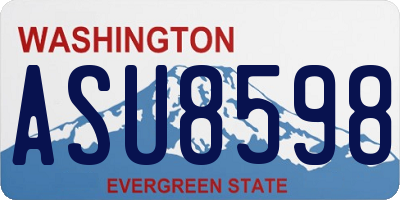 WA license plate ASU8598