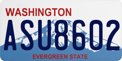 WA license plate ASU8602