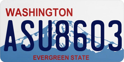 WA license plate ASU8603